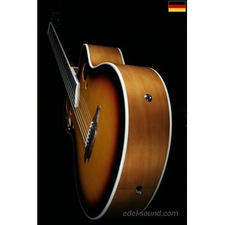 40` Westerngitarre Jasmin sunburst, breiter Hals, Decke Fichte Korp. Linde, Cut